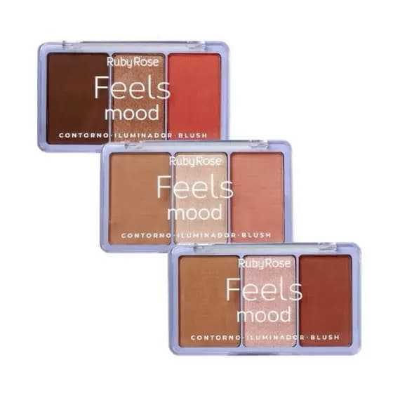 Paleta Trio De Contorno, Iluminador, Blush Feels Mood Hb75262 - Ruby Rose