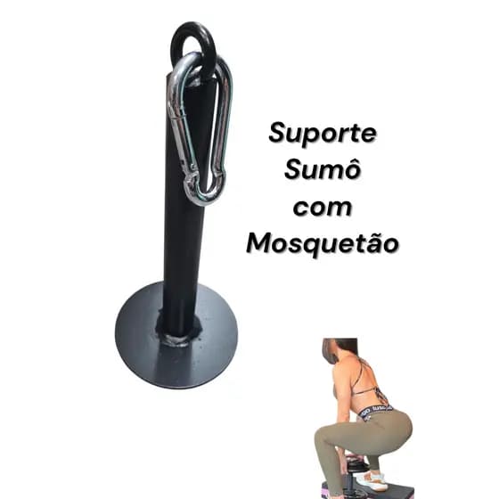 Suporte para anilhas agachamento sumô com mosquetão academia musculação