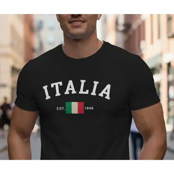 CAMISETA MASCULINA ITÁLIA BÁSICO 100% ALGODÃO STREETWEAR