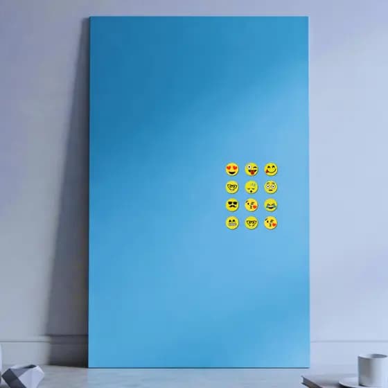Painel Metálico 100x60cm AZUL Mural De Fotos Recados Notas Lembretes Quadro + 12 Imãs