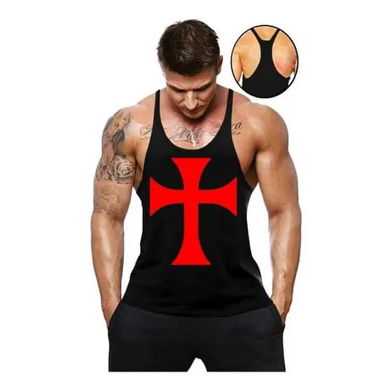 Kit 4 Regata Cavada Masculina Academia Camisa Cruz Calvário Blusa Fitness