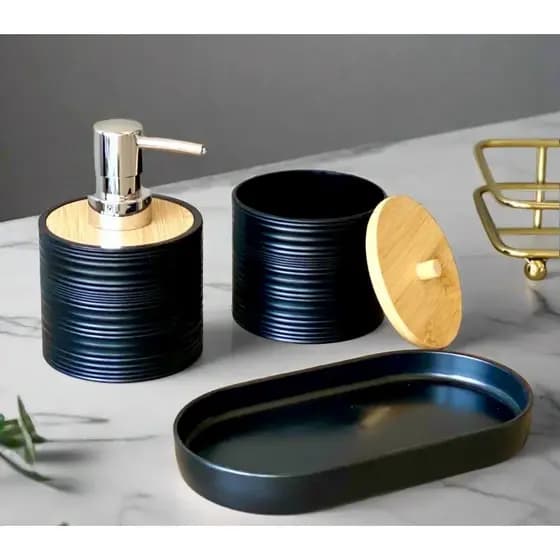 KIT DE BANHEIRO 3 PEÇAS DE PLÁSTICO
