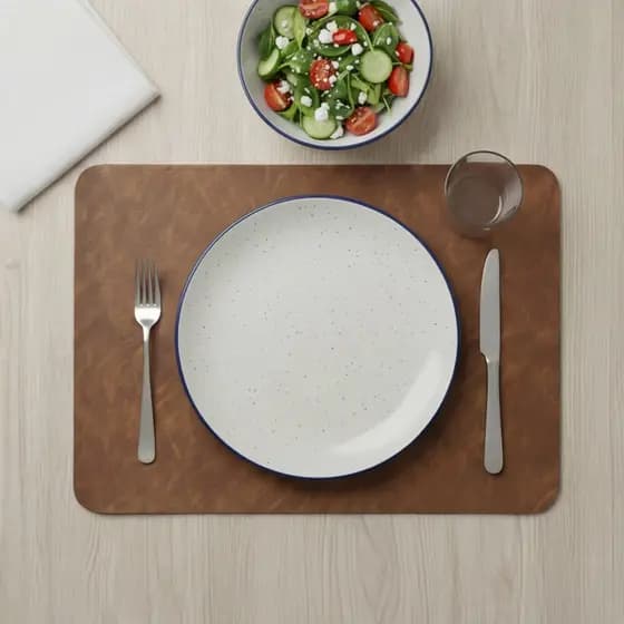 Jogo Americano para Mesa Posta em Couro Sousplat Tapete de Mesa Impermeável 2 4 6 ou 8 Kits