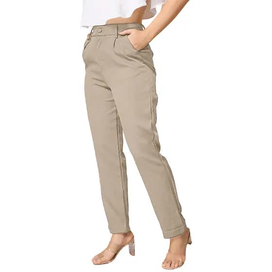 Calça Social Cintura Alta Alfaiataria Reta Plus Size Trabalho