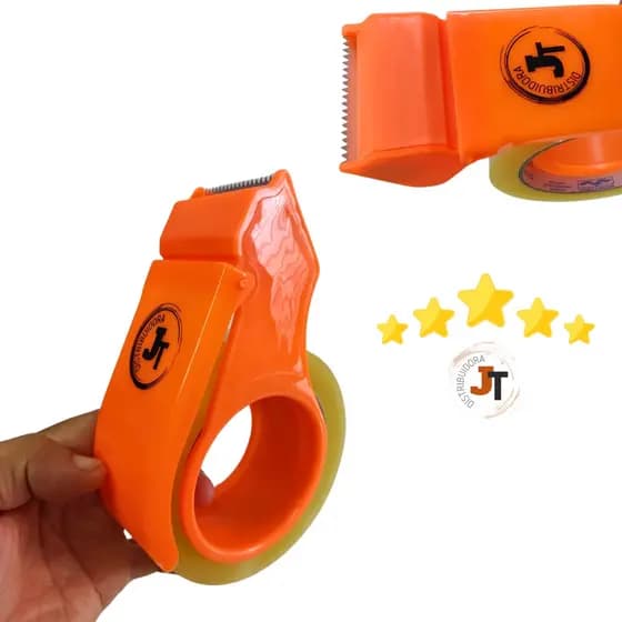Suporte Aplicador de Fita Adesiva Larga até 300m Grande Dispenser Durex Mão Manual Ecommerce Pacote