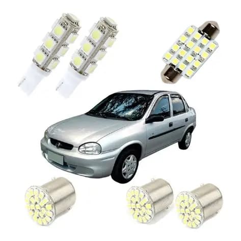Kit Lampadas Led Corsa Classic Sedan Hatch Wind 1995 À 2010