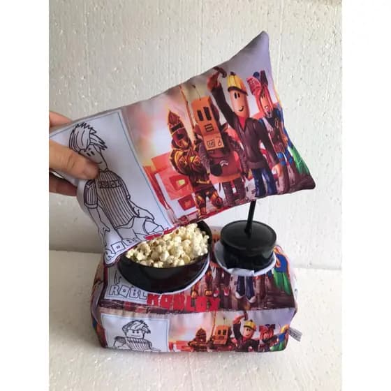 Kit Cinema Almofada Porta Pipoca + Mini Almofada decorativa Tema Roblox