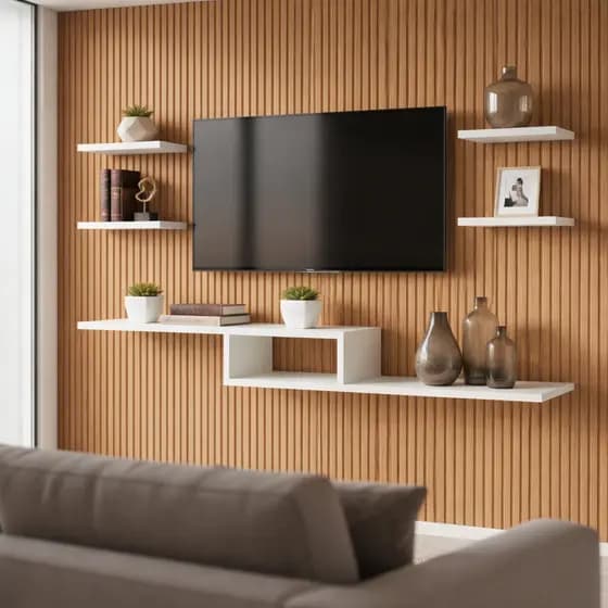 Rack Nicho Suspenso Para Quarto E Sala Com 4 Prateleiras