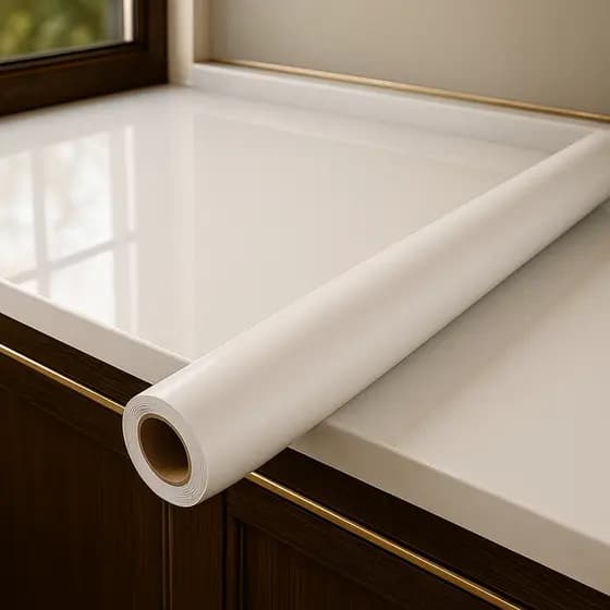 Papel Adesivo Branco Para Envelopamento de Móveis Com Brilho Papel De Parede Lavável Autocolante