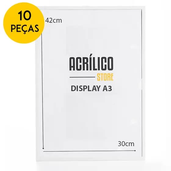 Display Magnético A3 - Kit 10 Peças
