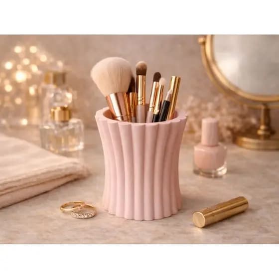 Porta Pincéis de Maquiagem Elegante Premium –Organizador Decorativo Luxo para sua Penteadeira