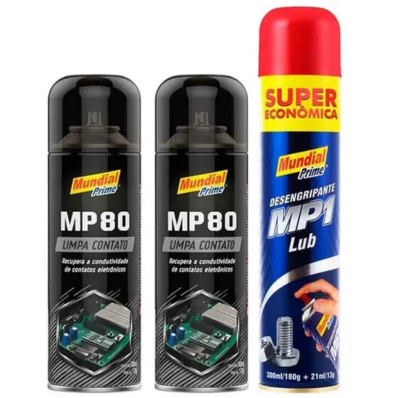 Kit Limpeza Desengripante 321 Ml - 2 Limpa Contato 300Ml