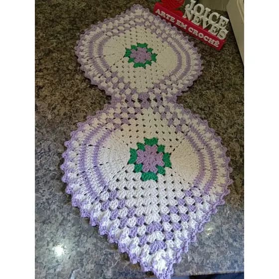 Trilho de mesa de crochê/Balcão