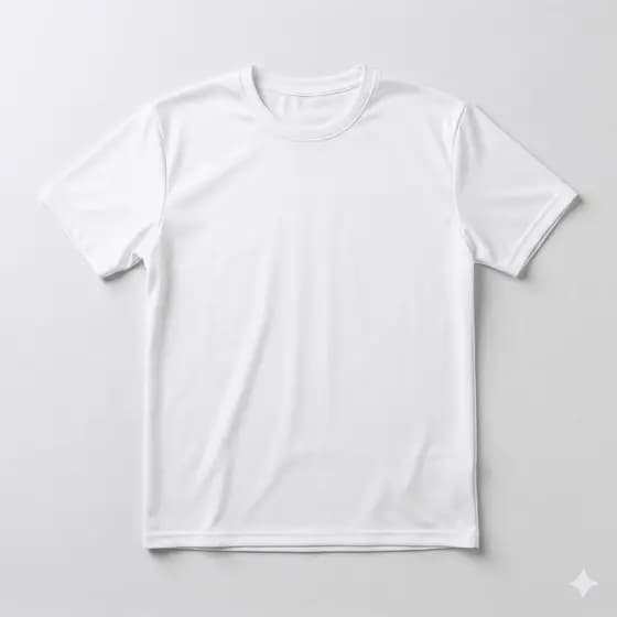 Camiseta Básica Branca Poliéster Confort – Não Amassa e Secagem Rápida