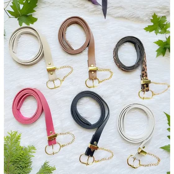 Cinto Feminino Fivela com Corrente fino moda fivela dourado fivela dourando muito cores