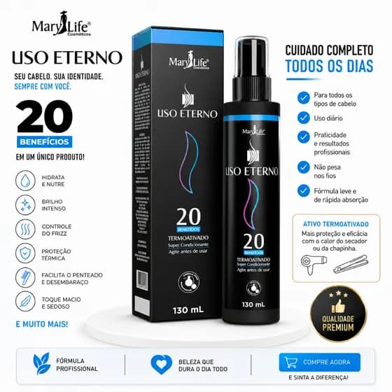 Super Condicionante Uso Eterno 20 Benefícios Mary Life Proteção térmica