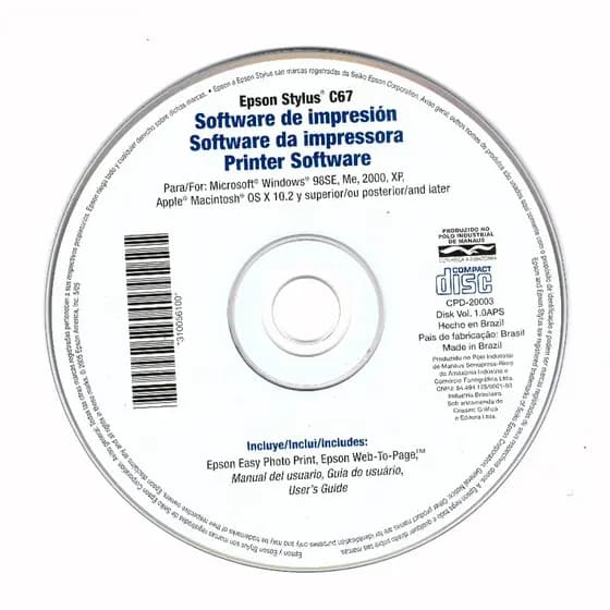 Cd De Instalação Para Impressora Epson C67