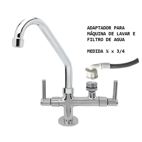 Torneira De Bancada Com Adaptador Para Filtro e Maquina De Lavar