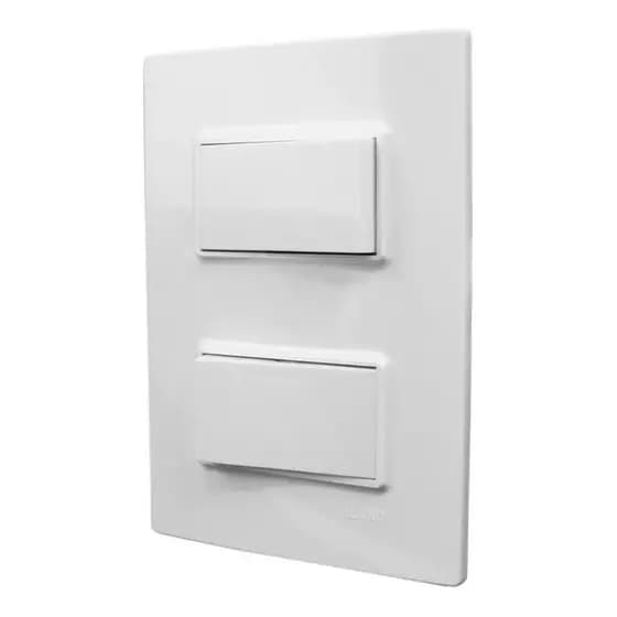 Conjunto 2 Interruptor Simples 10A Branco Ilumi Modular