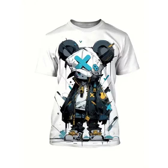 Camiseta Masculina Anime Urbana – Camisa Estampada Graffiti