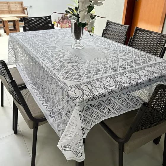 Toalha De Mesa De Renda 6 Lugares