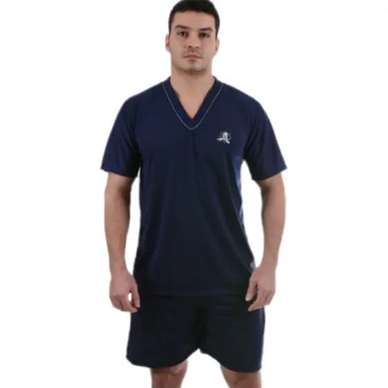 Pijama Masculino Adulto Curto Verão Manga Curta E Short De Malha Confortável Roupas Masculinas