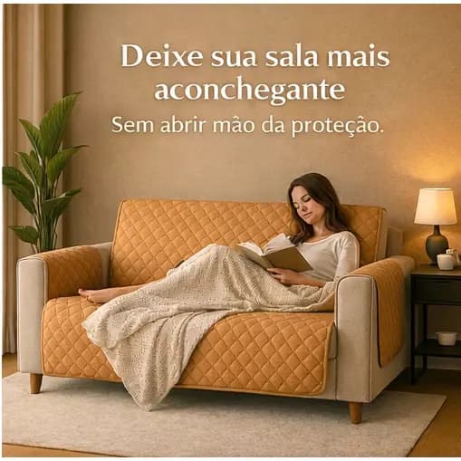 Kit Protetor De Sofá Com um Protetor de Sofá de 4 Lugares Mais 2 Protetores de Poltrona 1 Lugar