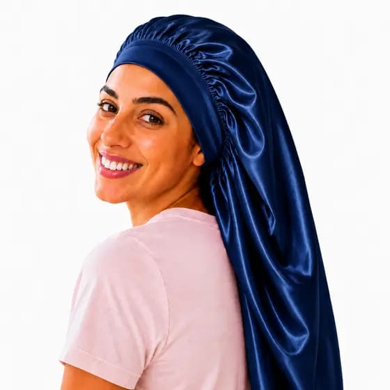 Touca para Dormir em Seda Toca de Cetim Longa para Cabelos Longos Tranças Box Braids