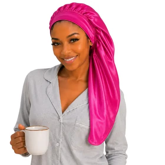 Touca de Cetim Antifrizz Longa Long Tranças Box Braids Lace Dreads Toca Gigante