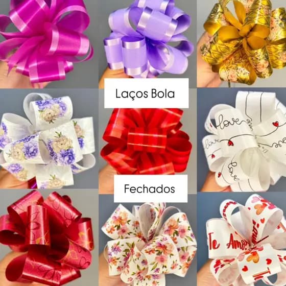 30 Laço Bola cores sortidas presente embalagem dia dos namorados