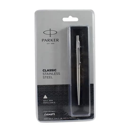 Caneta Parker Jotter Classic Aço Cromado Clipe Prata
