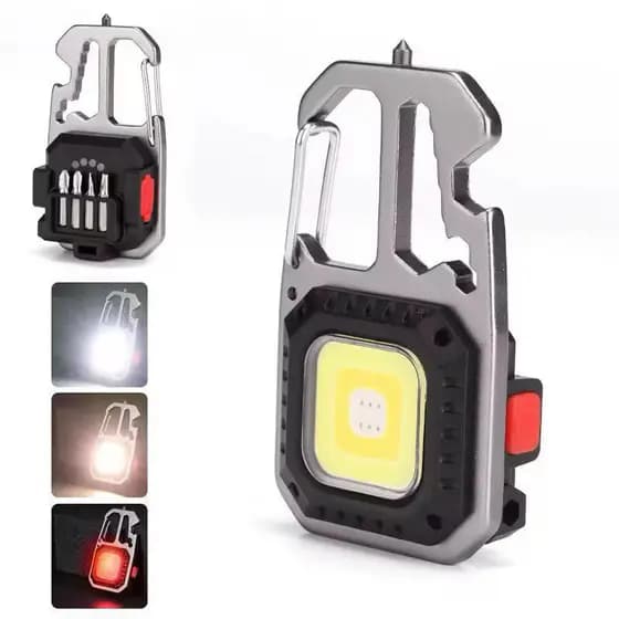 Mini Lanterna Led 6 Modos de Luz 4 Funções Chaveiro portatil abridor de garrafas
