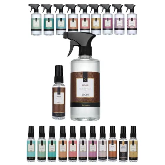 Água Perfumada de Tecidos Via Aroma 500ml ou Home Spray Cheirinho para Ambientes 60ml