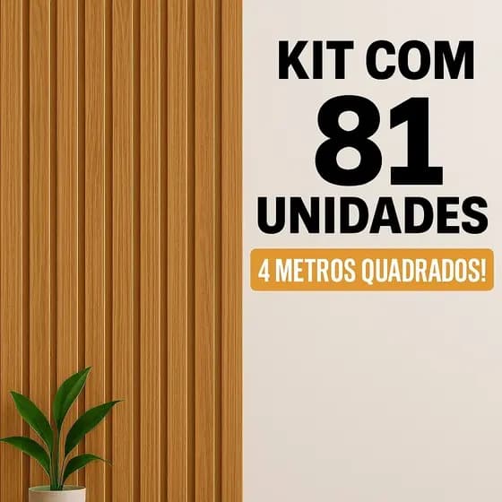 Kit com 81 unidades - Revestimento MDF 45x11cm Decorativo Moderno Parede 4 metros quadrados