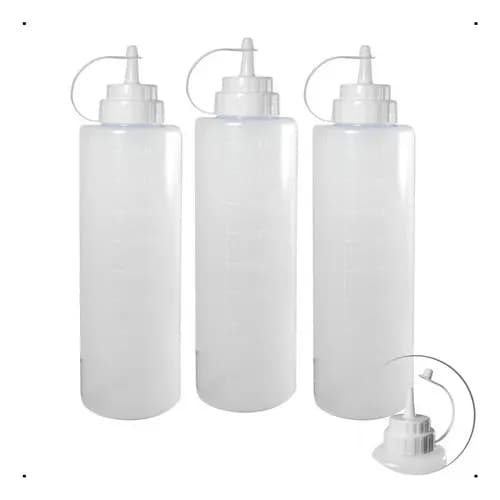 Bisnaga Profissional 3 Un Condimentos Molho Flexível 1 Litro