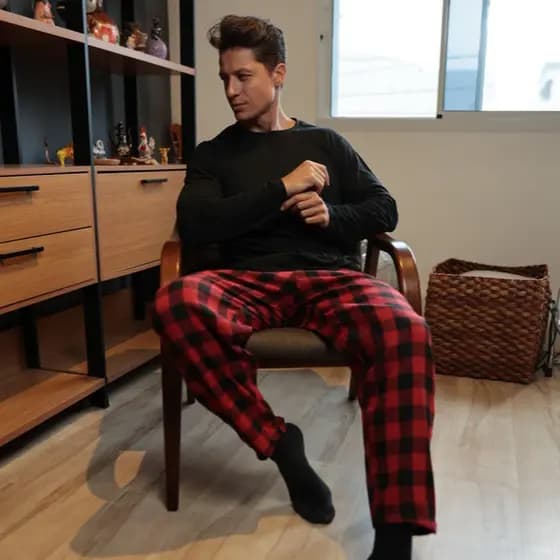 Pijama Masculino Longo Xadrez Frio Inverno Flanela