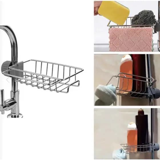 Porta Esponja Inox Com Suporte Para Pias E Cubas Cozinha