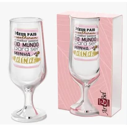 Taça 300ml minha dinda madrinha + caixa presente - 1853