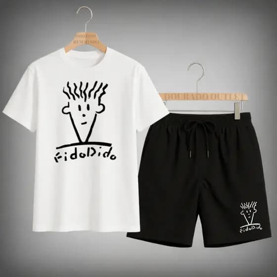 Camiseta Masculina Streetwear 100% Algodão Estampada Fido-Dido Camisa Unissex Premium