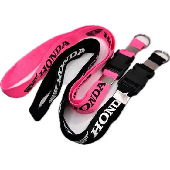2 - Chaveiros Honda Cycles Moto Cordão PRETO / PINK