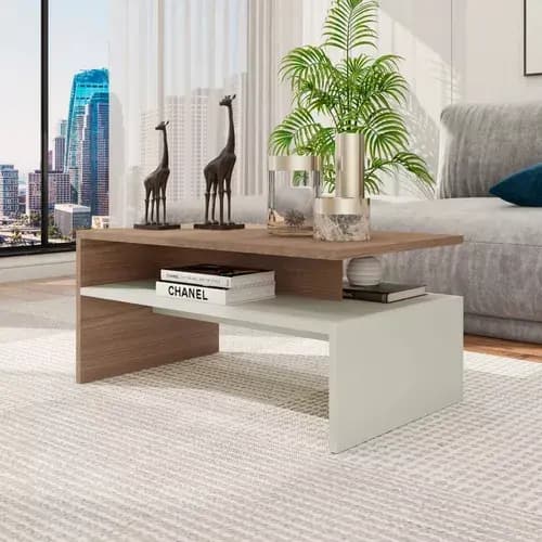 Mesa de Centro Giovana Moderna e Estilosa com Combinação de Cores - OFF