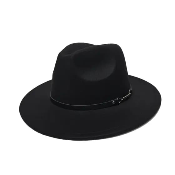 Chapéu Fedora Feltro Unissex Preto Cury Unissex Clássico Inverno Ajustável