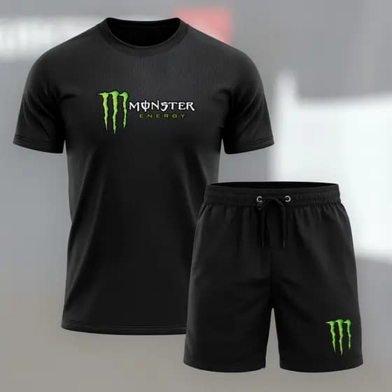 Conjunto Camiseta e Bermuda MNST - Kit 2 Peças - 1 Camisa Dry fit | 1 Short Tactel Mauricinho Esportivo Academia Slim