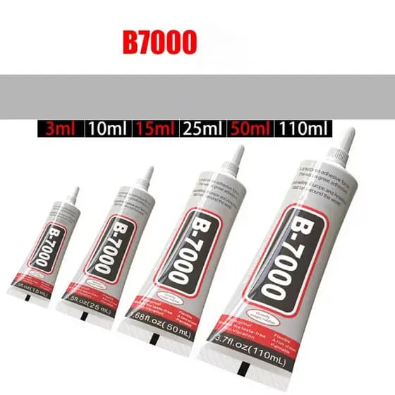 Cola B7000 Com Aplicador De Precisão, Contacto Claro, Reparação Celular Plástico, B-7000, 15ml, 110ml