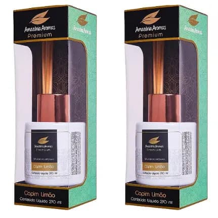 Kit 2 Difusor Premium Amazônia Aromas 270ml - ou caixa com 6 unidades - escolha a quantidade e a fragrância