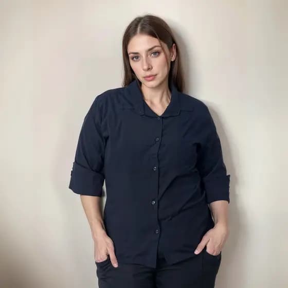 Camisa Social Feminina Manga 3/4 Plus Size Blusa Social Extra Grande Tecido Não Amassa Camiseta Social Com Elastano