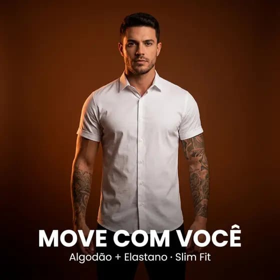 Camisa Social Masculino Elastano Manga Curta Camisa Masculina Social Envio Rápido
