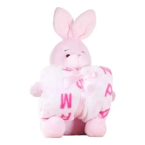 Manta Soft P/bebê Com Bicho De Pelúcia 4 Tipos E Cores