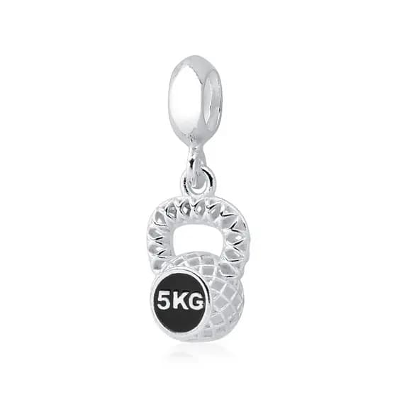 Berloque Academia Kettlebell em Prata 925 Legítima