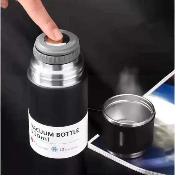Kit Garrafa Térmica Com Tampa De Copo E 2 Copos Individuais 500ml